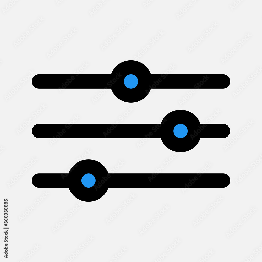 Equalizer icon in filled line style about multimedia, use for website mobile app presentation Equalizer icon in filled line style about multimedia, use for website mobile app presentation