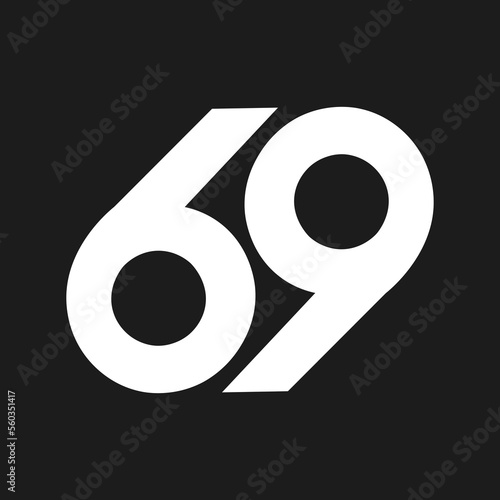 69 logo black and white logo 