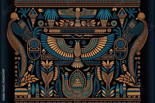 Fotografie, Obraz Egyptian pattern for wallpaper background