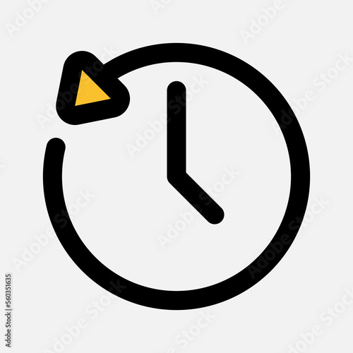 History icon in filled line style about multimedia, use for website mobile app presentation