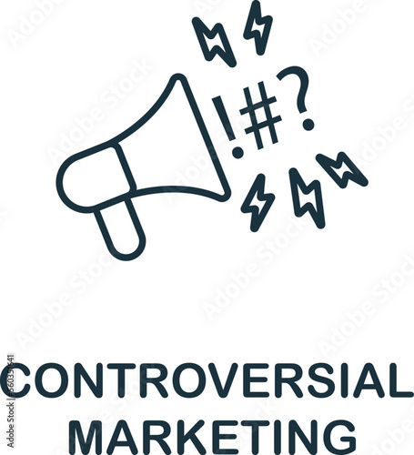 Controversial icon. Monochrome simple Marketing Strategy icon for templates, web design and infographics