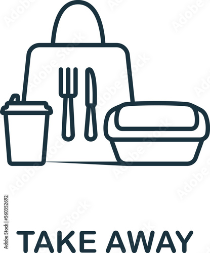 Take Away icon. Monochrome simple New Normality icon for templates, web design and infographics
