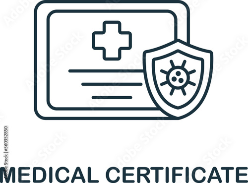Medical Certificate icon. Monochrome simple New Normality icon for templates, web design and infographics