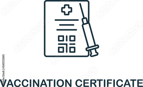 Vaccination Certificate icon. Monochrome simple New Normality icon for templates, web design and infographics