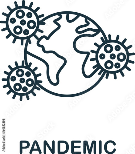 Pandemic icon. Monochrome simple New Normality icon for templates, web design and infographics