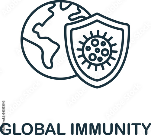 Global Immunity icon. Monochrome simple New Normality icon for templates, web design and infographics