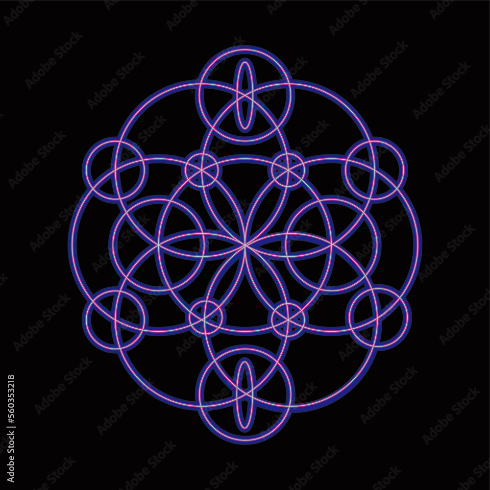Multicolor Circle Shape Design with Black Background Multicolor Circle Shape Design with Black Background