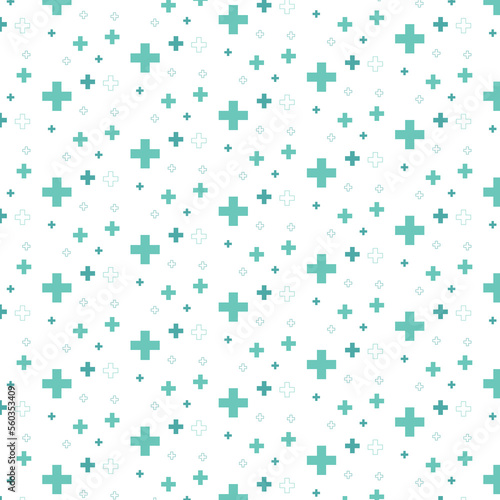 Medical and healthcare seamless pattern used for wallpaper background. medical cross shape medicine and science concept.	