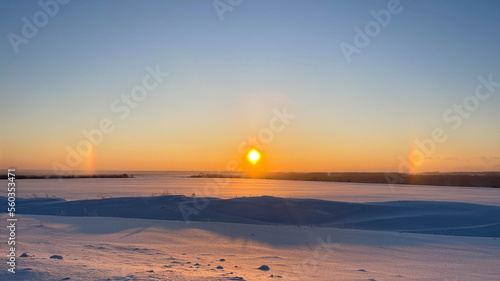 Cold sunset over frozen fields © Semgrafix