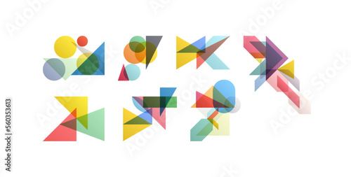 Abstract geometric design. Vector illustration made of various overlapping elements. Applicable for banners, placards, posters, flyers.