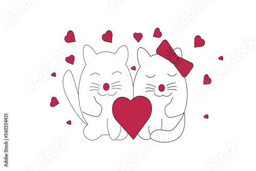cat with heart