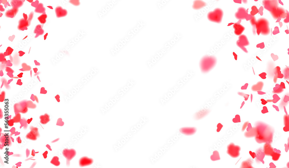 Falling red and pink hearts isolated on transparent background. Valentine’s day design. 3D rendering Falling red and pink hearts isolated on transparent background. Valentine’s day design. 3D rendering