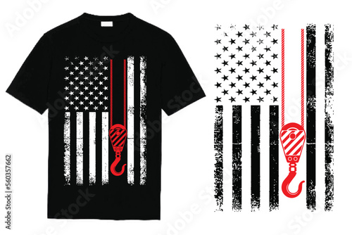 Crane Operator 4th of July T Shirt Design