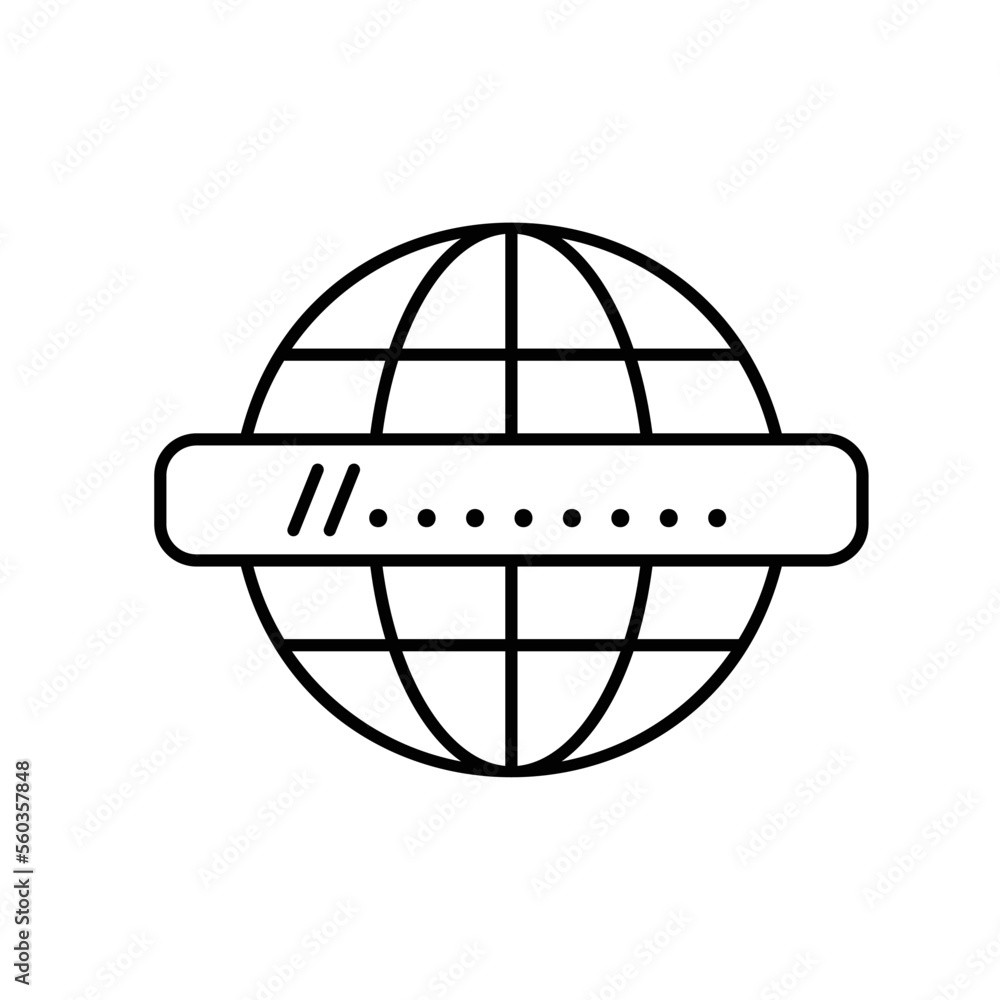 Fototapeta premium Internet icon with globe and address bar to show global web network