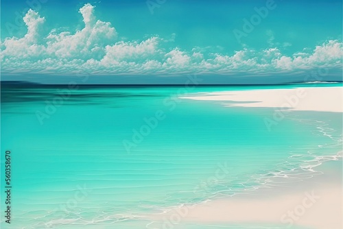 amazing empty beach generative ai summer landscape with clear blue sky and crystal water