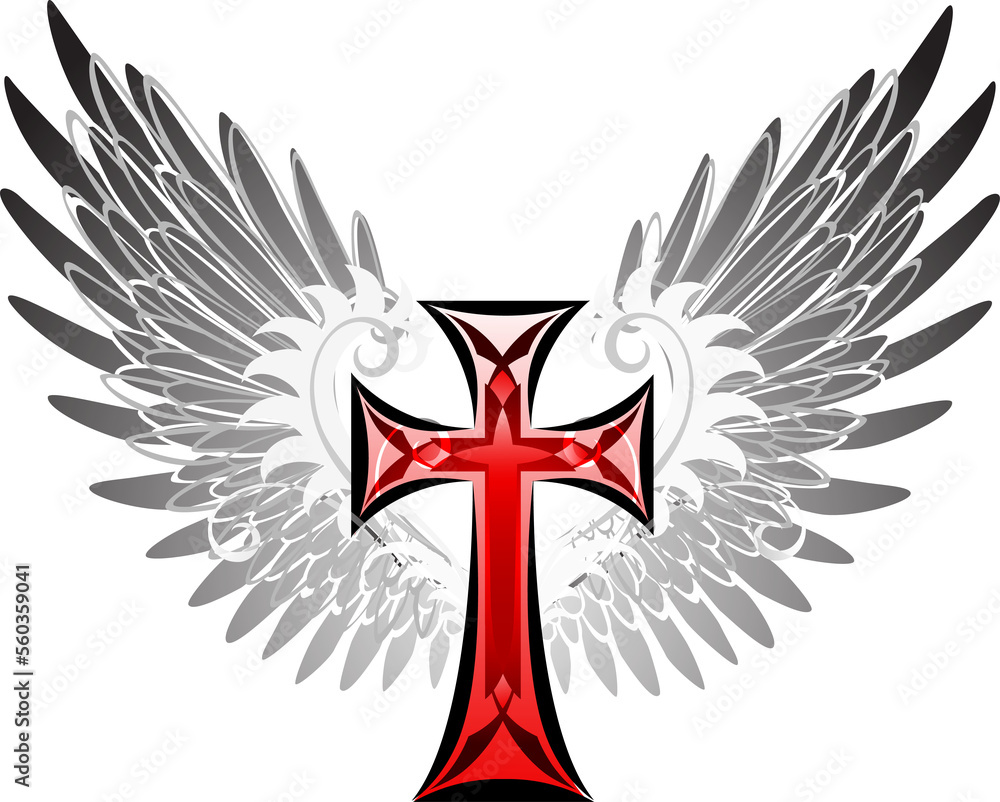 Fototapeta premium Red Cross with Wings