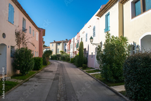 Port Grimaud streets with houses and plants © Donatas