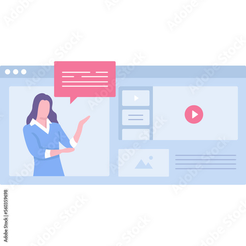 Online webinar video icon internet training course