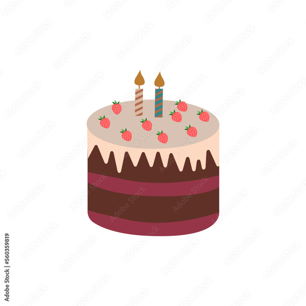 Ilustrasi Kue Ulang Tahun Untuk Elemen Desain Vektor Ilustrasi Kue Ulang Tahun Untuk Elemen Desain Vektor