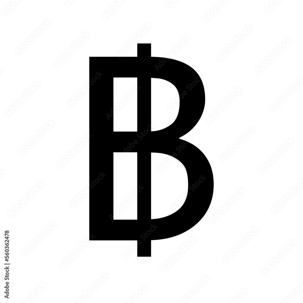 Thai baht icon isolated on white background. Thai baht pictogram. Thai currency symbol. Thai baht icon isolated on white background. Thai baht pictogram. Thai currency symbol.