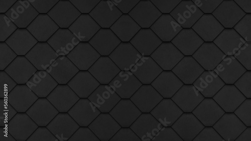 Seamless abstract black anthracite dark geometric rhombus diamond hexagon 3d tiles wall texture background