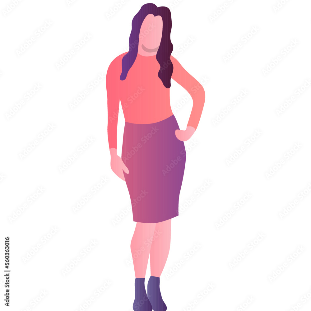 Business woman icon office character flat vector Business woman icon office character flat vector
