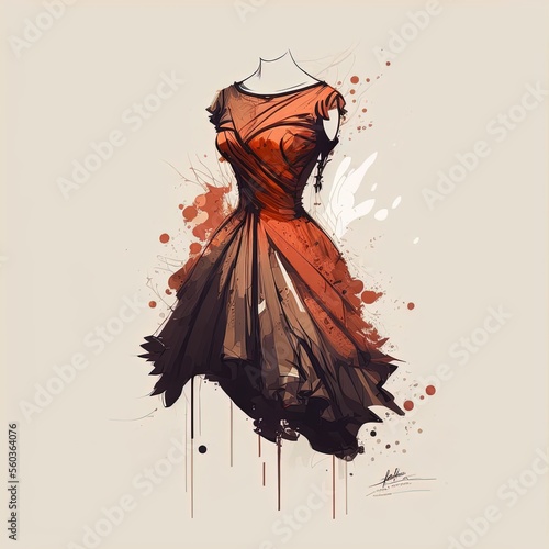 Illustrations vectors graphics of a designer dress. generative ai.