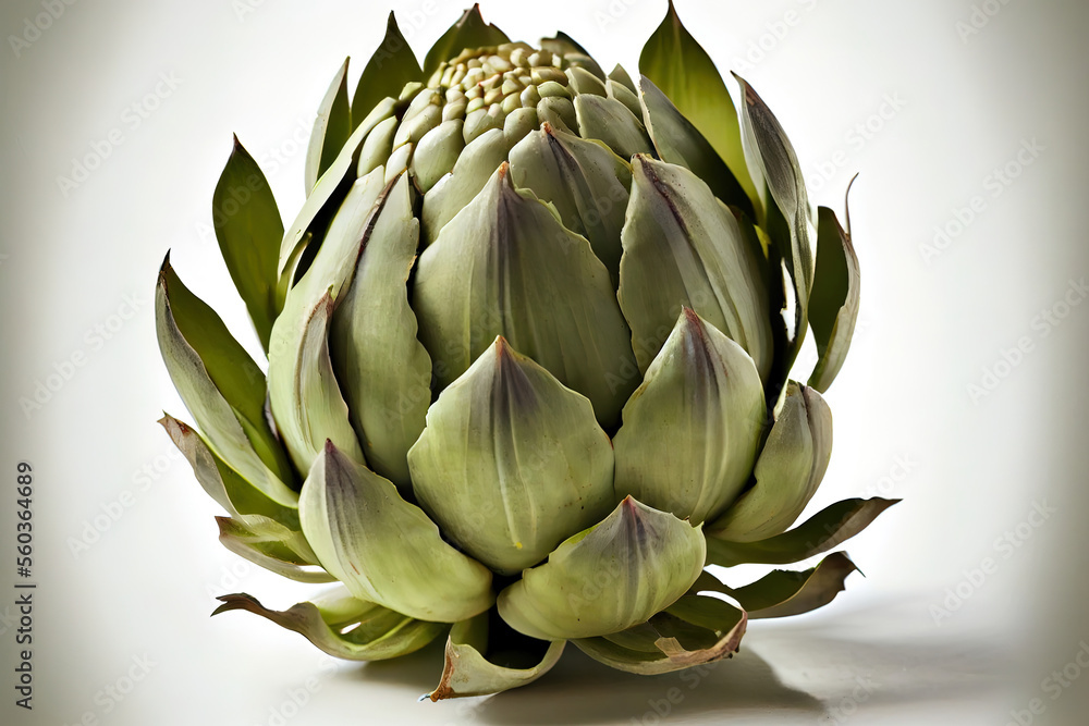 One natural Artichoke with white One natural Artichoke with white