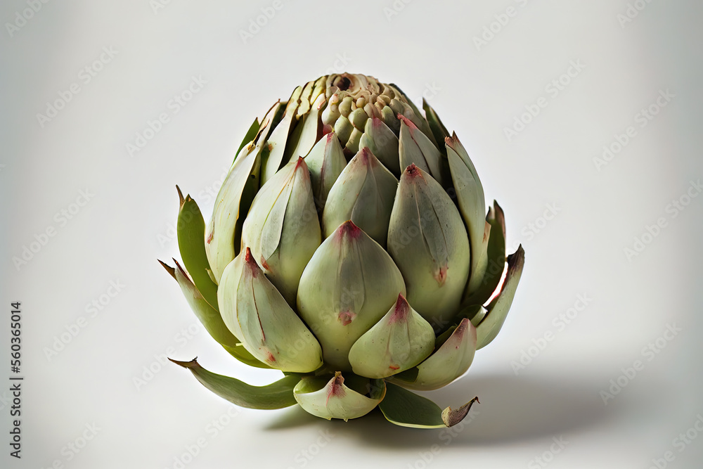 One natural Artichoke with white One natural Artichoke with white