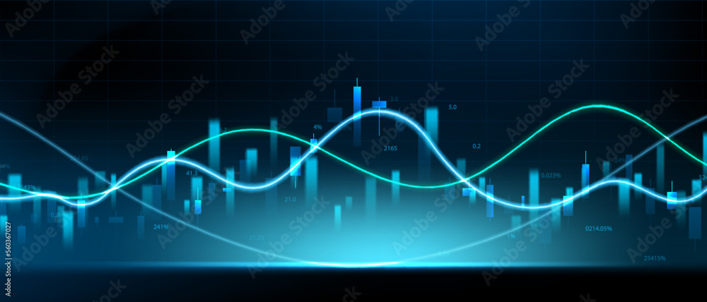 business vector illustration design Stock market charts or Forex trading charts for business and finance ideas. - obrazy, fototapety, plakaty 