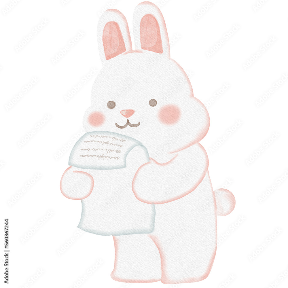 Obraz premium Rabbit reading