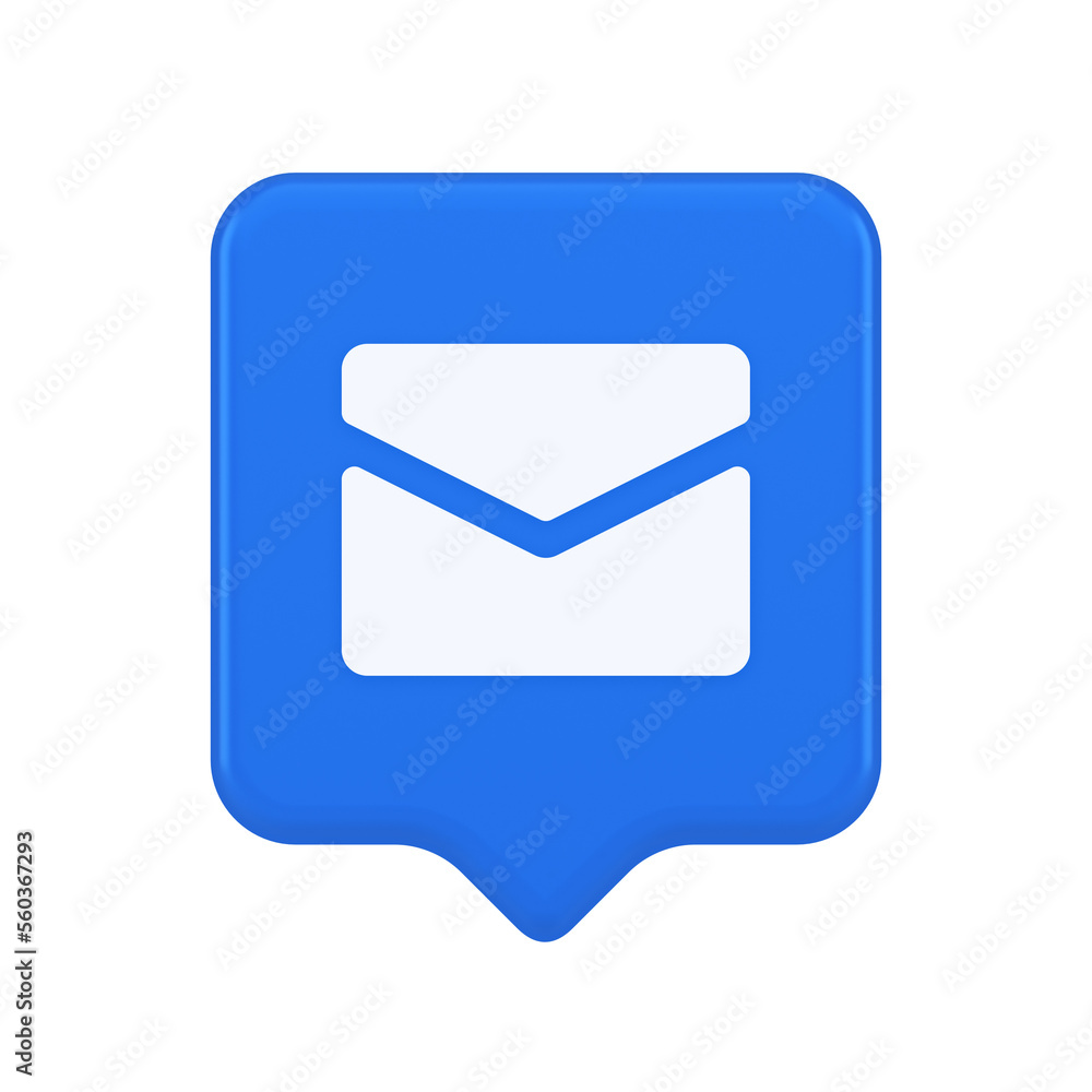 Newsletter inbox chat message button remotely communication digital notification 3d speech bubble icon Newsletter inbox chat message button remotely communication digital notification 3d speech bubble icon