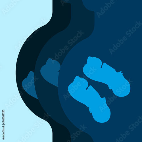 Banner for the perinatal center with the image of a baby in the mother's stomach. A pregnant woman with a twins in the womb. Website poster for a women's consultation.
