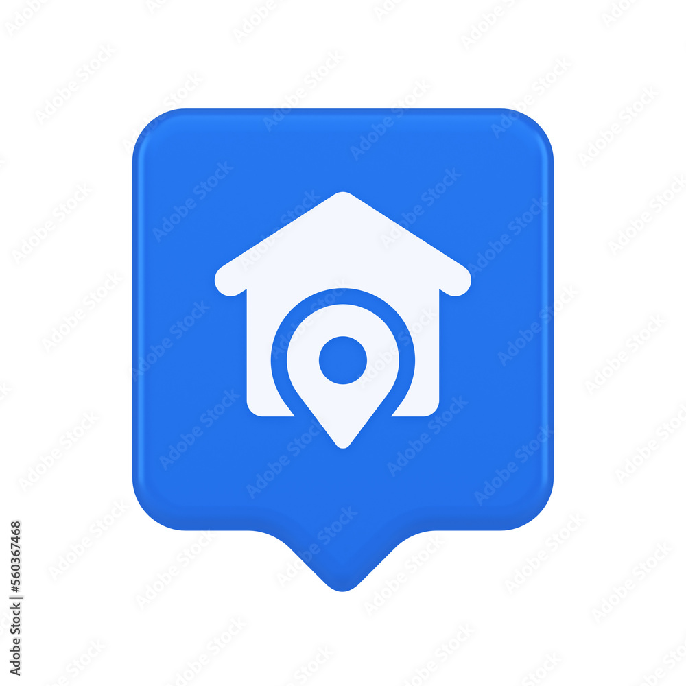 House location GPS route button distance navigation map pin pointer address direction 3d speech bubble icon House location GPS route button distance navigation map pin pointer address direction 3d speech bubble icon