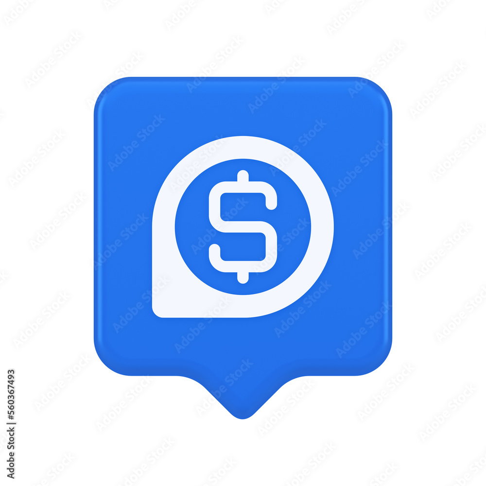 Bank money exchange map pin pointer button cash location dollar symbol web app design 3d speech bubble icon Bank money exchange map pin pointer button cash location dollar symbol web app design 3d speech bubble icon
