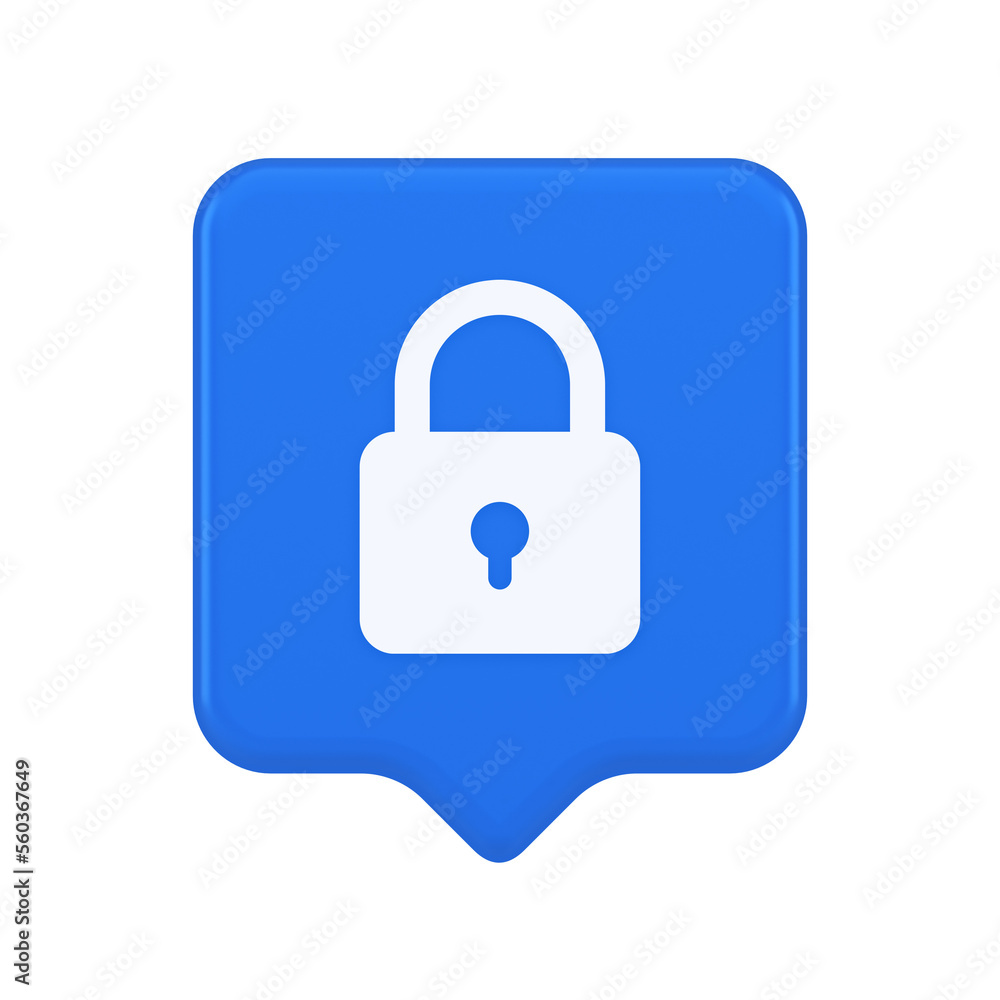 Padlock locking web access button password security protection safe encryption 3d speech bubble icon Padlock locking web access button password security protection safe encryption 3d speech bubble icon