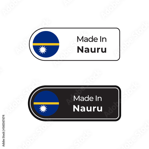 Made in Nauru vector label with Poland flag in two different style