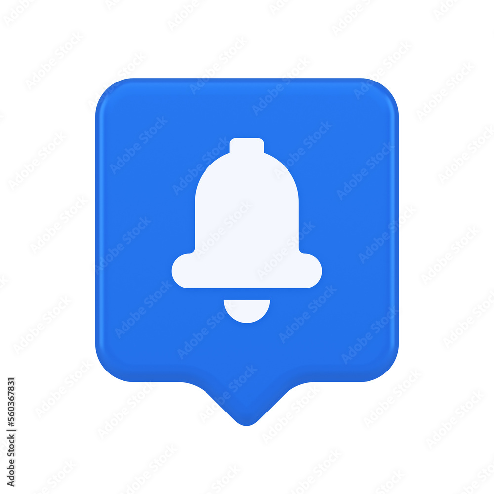 Handbell ring button cyberspace sound reminder service 3d realistic speech bubble icon Handbell ring button cyberspace sound reminder service 3d realistic speech bubble icon