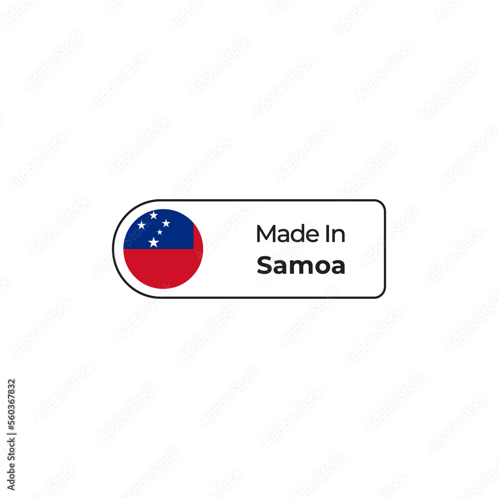 Made in Samoa png label design with flag and text Made in Samoa png label design with flag and text