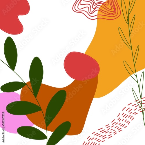 Quadro boho quadrato botanico bianco e giallo