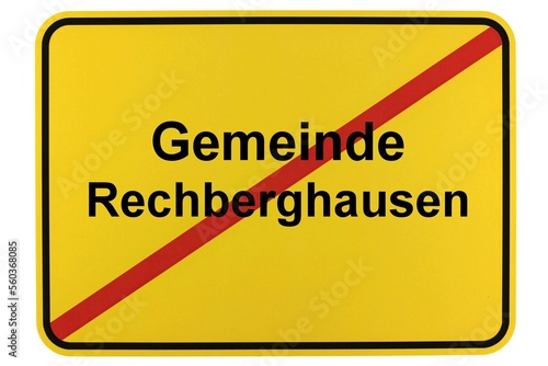 Illustration eines Ortsschildes der Gemeinde Rechberghausen in Baden-Württemberg photo