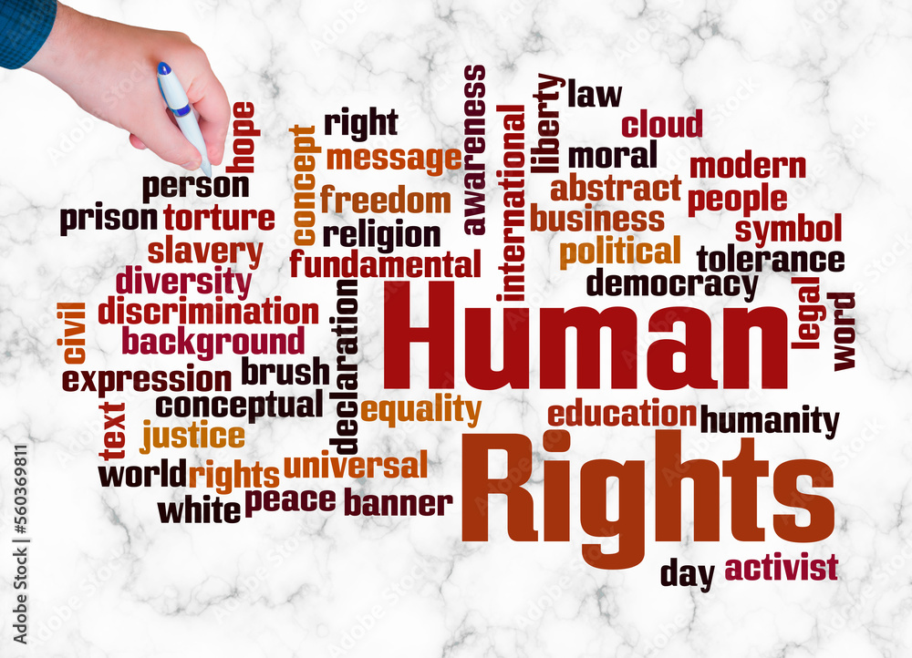 Fototapeta premium Word Cloud with HUMAN RIGHTS concept create with text only