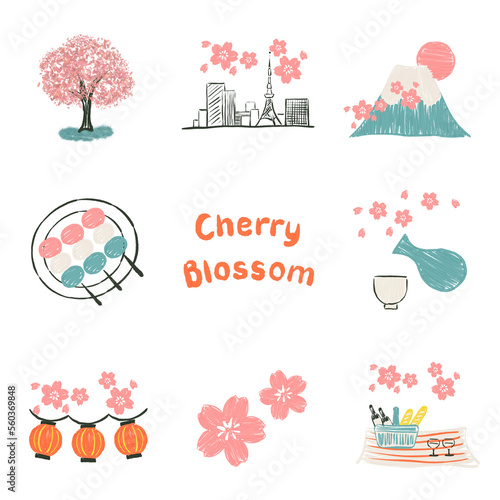 桜の季節に使えるイラストセット