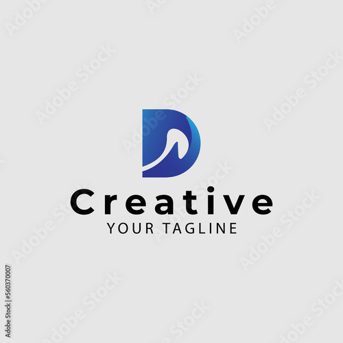 letter D charity and care logo design template vector
