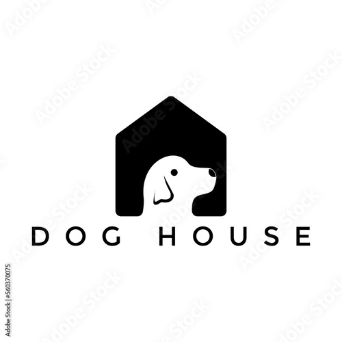 Dog house logo modern design vector  with dog and house concept
