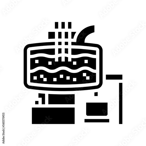electric arc furnace steel production glyph icon vector. electric arc furnace steel production sign. isolated symbol illustration