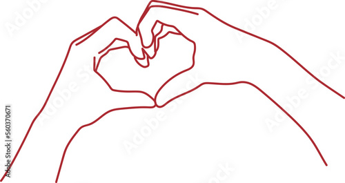 ハートマークを作る女性の手