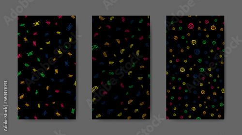 Abstract colorful seamless pattern with paint marks, traces, smudges, scribble background collection © degungpranasiwi