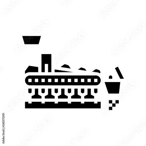 sinter plant steel production glyph icon vector. sinter plant steel production sign. isolated symbol illustration