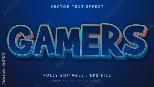 3d Modern Word Gamer Editable Text Effect Design Template